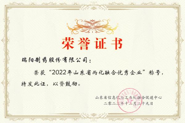 2022年山東省兩化融合優秀企業.jpg
